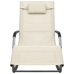 vidaXL Chaise longue textilène crème et gris