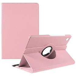 Etui en PU texture litchi avec support pivotant à 360° et bande élastique rose pour votre Samsung Galaxy Tab A8 (2021)