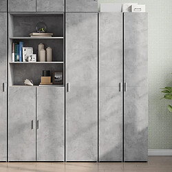 vidaXL Buffet haut gris béton 40x42,5x185 cm bois d'ingénierie