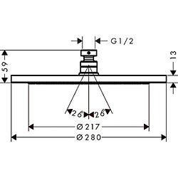 Hansgrohe - Douche de tête Croma Ø 280 mm 1 jet chromé