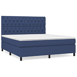 Maison Chic Lit Adulte - Lit simple Lit à sommier tapissier avec matelas moelleux - Meuble de Chambre - Bleu 160x200 cm Tissu -MN19400