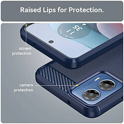 Avis Htdmobiles Coque pour Motorola Moto G34 5G - housse etui silicone gel carbone + film ecran - BLEU FONCE