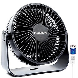 Ventilateur de Bureau Ventilateur de Batterie 2000 mAh Rechargeable Ventilateur USB à 4 Vitesses Réglables Dernier 4-16h Portable avec Flux d'Air Puissant Ventilateur de Table Tête Rotative 360 Personnelle