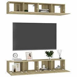 Avis Maison Chic Meubles TV 4 pcs | Banc TV Moderne pour salon | Meuble de Rangement Chêne sonoma 80x30x30 cm Aggloméré -MN66675