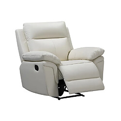 Vente-Unique Fauteuil relax en cuir de buffle PAKITA - Ivoire pas cher