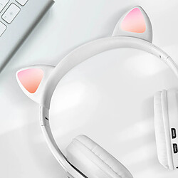 Avis Avizar Casque Audio Bluetooth 5.0 Design Oreilles Microphone Intégré de Chat blanc