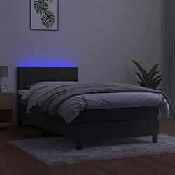 Avis vidaXL Sommier à lattes de lit et matelas et LED Gris foncé 90x190cm