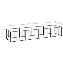 Helloshop26 Chenil extérieur cage enclos parc animaux chien noir 4 m² acier 02_0000530