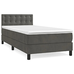 vidaXL Sommier à lattes de lit et matelas Gris foncé 80x200 cm Velours