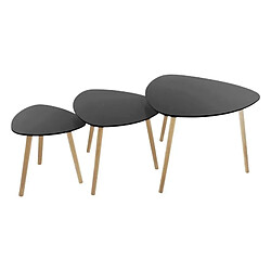 Atmosphera, Createur D'Interieur Lot de 2 tables café Mileo noir - ATMOSPHERA