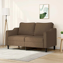 Maison Chic Canapé à 2 places,Sofa de Salon,Canapé droit Marron 140 cm Tissu -GKD645092