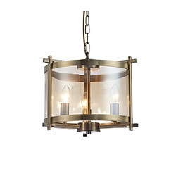 Acheter Luminaire Center Suspension Nolan Laiton antique 3 ampoules 47cm