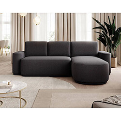 Bestmobilier Sam - canapé d'angle droit 4 places convertible avec coffre en tissu Sam - canapé d'angle droit 4 places convertible avec coffre en tissu - Gris Anthracite