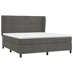 Avis Maison Chic Lit Adulte - Lit simple Lit à sommier tapissier et matelas moelleux - Meuble de Chambre - Gris foncé 180x200cm Velours -MN97969