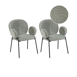 Beliani Chaise de salle à manger ELY Set de 2 Bouclé Vert foncé 