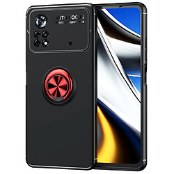 Coque en TPU anti-griffes, anti-choc avec béquille, noir/rouge pour votre Xiaomi Poco X4 Pro 5G