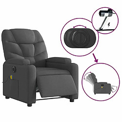 Maison Chic Fauteuil Relax pour salon, Fauteuil inclinable de massage électrique gris foncé tissu -GKD58541 pas cher