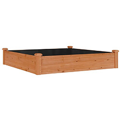 Maison Chic Jardinière,Lit surélevé de jardin - Bac à fleurs - pot de fleur doublure 120x120x25 cm bois massif sapin -GKD88340