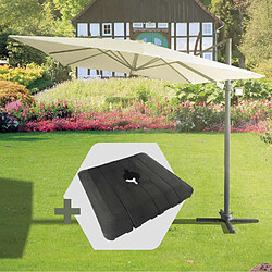 Ensemble Parasol Chillvert Roma de Luxe 300x400x280 cm en Aluminium Couleur Beige + Base Parasol 97,5x98x18,5 cm en Résine