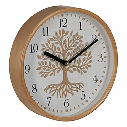 BigBuy Home Horloge Murale Arbre Blanc Naturel Bois Verre 22 x 22 x 4,5 cm