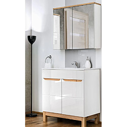 Ac-Deco Ensemble meuble vasque + miroir - Blanc - 80 cm -Bali Bialy