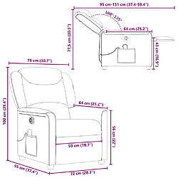 vidaXL Fauteuil de massage inclinable électrique Rouge bordeaux Tissu pas cher