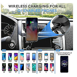 Chrono Chargeur de voiture sans fil, support de téléphone de voiture à serrage automatique à charge rapide Qi 15W, support de téléphone de voiture pour tableau de bord d'aération pour iPhone SE/12/12 Pro Max/11/11 Pro, pour Galaxy S20 Series/Note10/S10, etc (noi pas cher