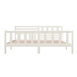 Acheter vidaXL Cadre de lit sans matelas blanc bois massif 200x200 cm