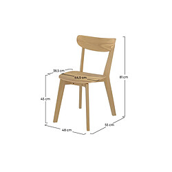 Rendez Vous Deco Chaise en bois clair Tabata (lot de 2)