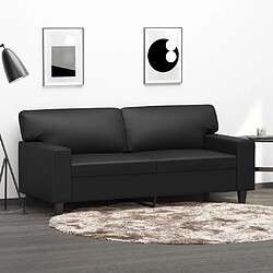 Maison Chic Canapé à 2 places,Sofa de Salon,Canapé droit Noir 140 cm Similicuir -GKD832274