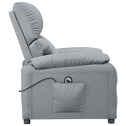 Acheter vidaXL Fauteuil inclinable électrique Gris clair Tissu