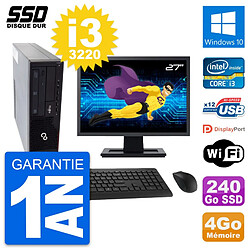 PC Fujitsu E910 DT Ecran 27" Intel i3-3220 RAM 4Go SSD 240Go Windows 10 Wifi - Occasion