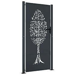 vidaXL Portail de jardin anthracite 105x205cm acier conception d'arbre