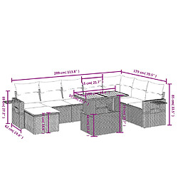 Avis vidaXL Salon de jardin avec coussins 9 pcs beige résine tressée