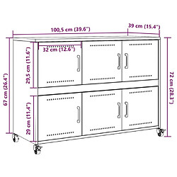 vidaXL Buffet jaune moutarde 100,5x39x72 cm acier pas cher