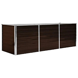 vidaXL Lit surélevé de jardin Marron 240x80x77 cm Acier galvanisé