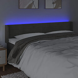 Avis vidaXL Tête de lit à LED Gris foncé 203x16x78/88 cm Velours