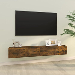 Maison Chic Meubles TV 2 pcs pour salon Chêne fumé 100x30x30 cm Bois d'ingénierie -MN69100