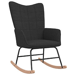 Avis Maison Chic Chaise à bascule avec tabouret | Fauteuil Relax Noir Tissu -GKD95859