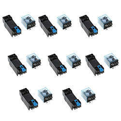 8pcs Relais LY2NJ 12V DC Petit Relais 5A 8PIN Bobine Prise DPDT