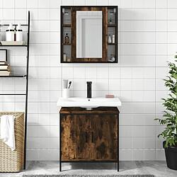 Avis Maison Chic Armoire de Bain | Ensemble de 2 meubles salle de bain Chêne fumé -GKD20785