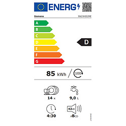 Lave-vaisselle 60cm 14 couverts 42db inox - SN23HI02ME - SIEMENS