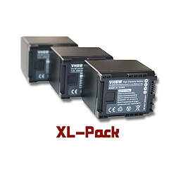 3x vhbw Li-Ion batterie 1600mAh (7.2V) adaptée pour Canon Legria HF M32, HF G25 comme BP-819.