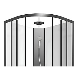 Acheter Vente-Unique Cabine de douche quart de cercle - Hauteur ajustable - L80 x l80 x H213/232 cm - Noir et blanc - ROVATA