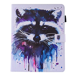 Wewoo Coque pour iPad mini 4/3/2/1 peinture coloré motif raton laveur Horizontal Flip étui en cuir avec titulaire et portefeuille fentes cartes fente stylo