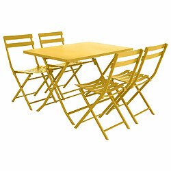 Avis Hesperide Table de jardin pliante rectangulaire Greensboro - 4 Places - Jaune moutarde