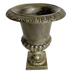 L'Héritier Du Temps Jardinière en Fonte Vert Anglais Style Médicis Vase Vasque Pot de Fleur 31,5x31,5x42cm