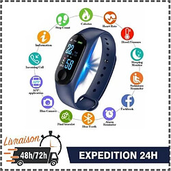 Montre connectee Sport M4 Smartwatch Bracelet intelligent frequence sante (Bleu)