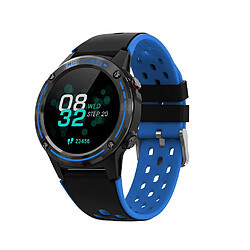 Chrono Montre Connectée tracker de fitness avec moniteur de fréquence cardiaque, IP68 étanche avec contrôle de la musique GPS Montre Connectée de sport pour hommes et femmes(Bleu)