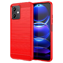 Htdmobiles Coque pour Xiaomi Poco X5 5G / Redmi Note 12 5G - housse etui silicone gel carbone + film ecran - ROUGE